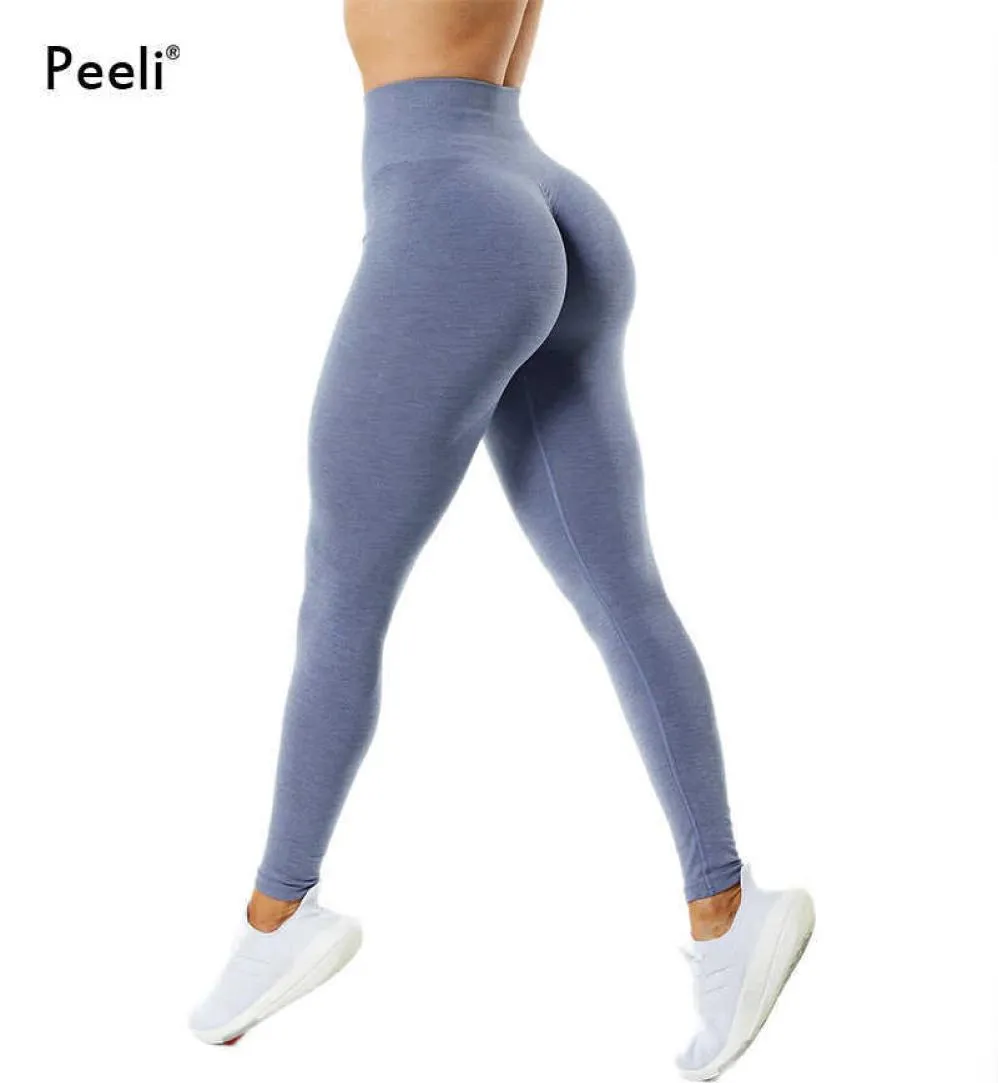 High Waist Seamless Yoga Leggings With Scrunch Butt Stretchy