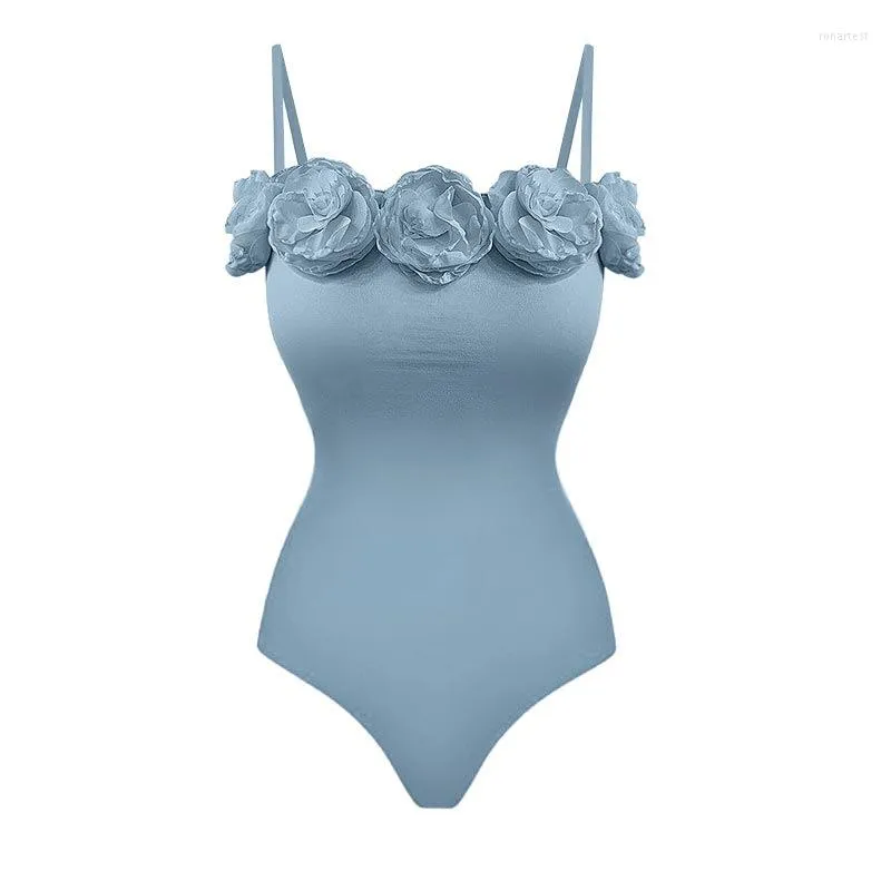 Costumi da bagno femminile da nuoto in spiaggia per la spiaggia da bagno da bagno un pezzo 2023 abita da bagno fiore francese cucendo un solido beachwear in poliestere push up