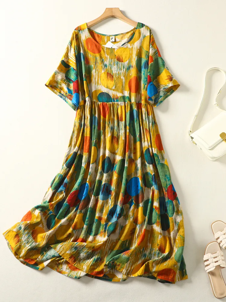 knee length dresses for ladies Marmalade cotton dress natural grevillea, shop ethical dresses online