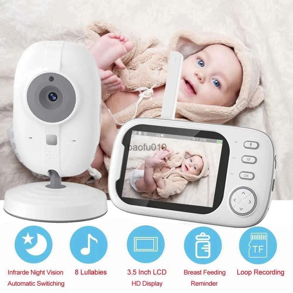 Monitor de bebê LCD de 3,5 polegadas com câmera 720P, proteção sem fio, detecção, babá inteligente, câmera eletrônica, bebê chorão, alimentação, L230619