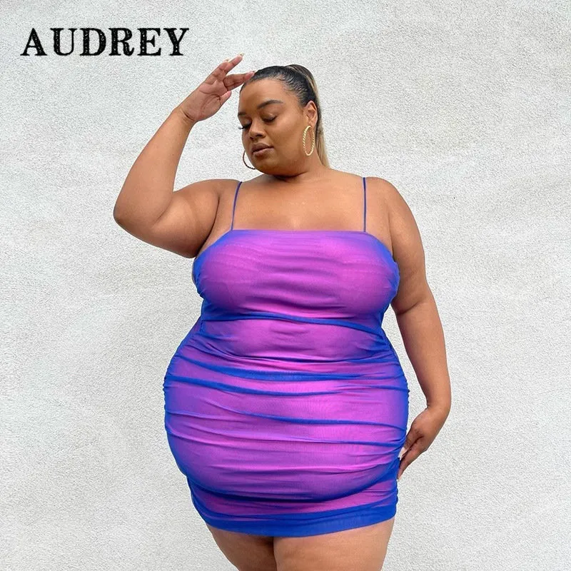 Plus size Dresses Size Women's Pleated Double Fabric Fashion Slim Sexy Sling Dress Elegant Violet Party Adult Gifts Nightclub 5XL 230627