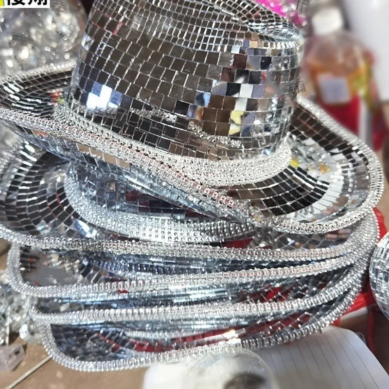 Discokugel-Cowboyhut Handgemachter Cowboyhut aus verspiegeltem Glas  Geeignet für Party-Versammlungen Rave-Mode-Hut