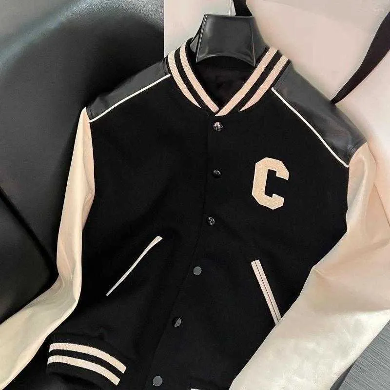 Jaquetas masculinas HNL Slp Teddy Couro Costura C-word Lã Uniforme de beisebol Ce Casa Cartas Jaquetas masculinas e femininas de alta qualidade
