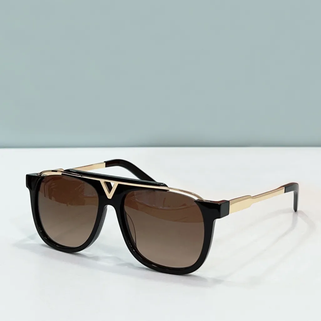 Goldbraun schattierte Piloten-Sonnenbrille, tropfenförmige Herren-Sommer-Sonnenbrille, Sonnenbrille, UV400-Brille, mit Box
