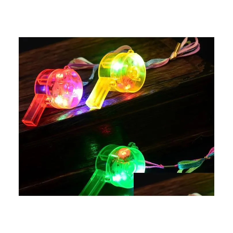 Noise Maker Lumiwhistle Rainbow Led Necklace Party Fan Props Drop Delivery Home Garden Festive Supplies Event Dhoas