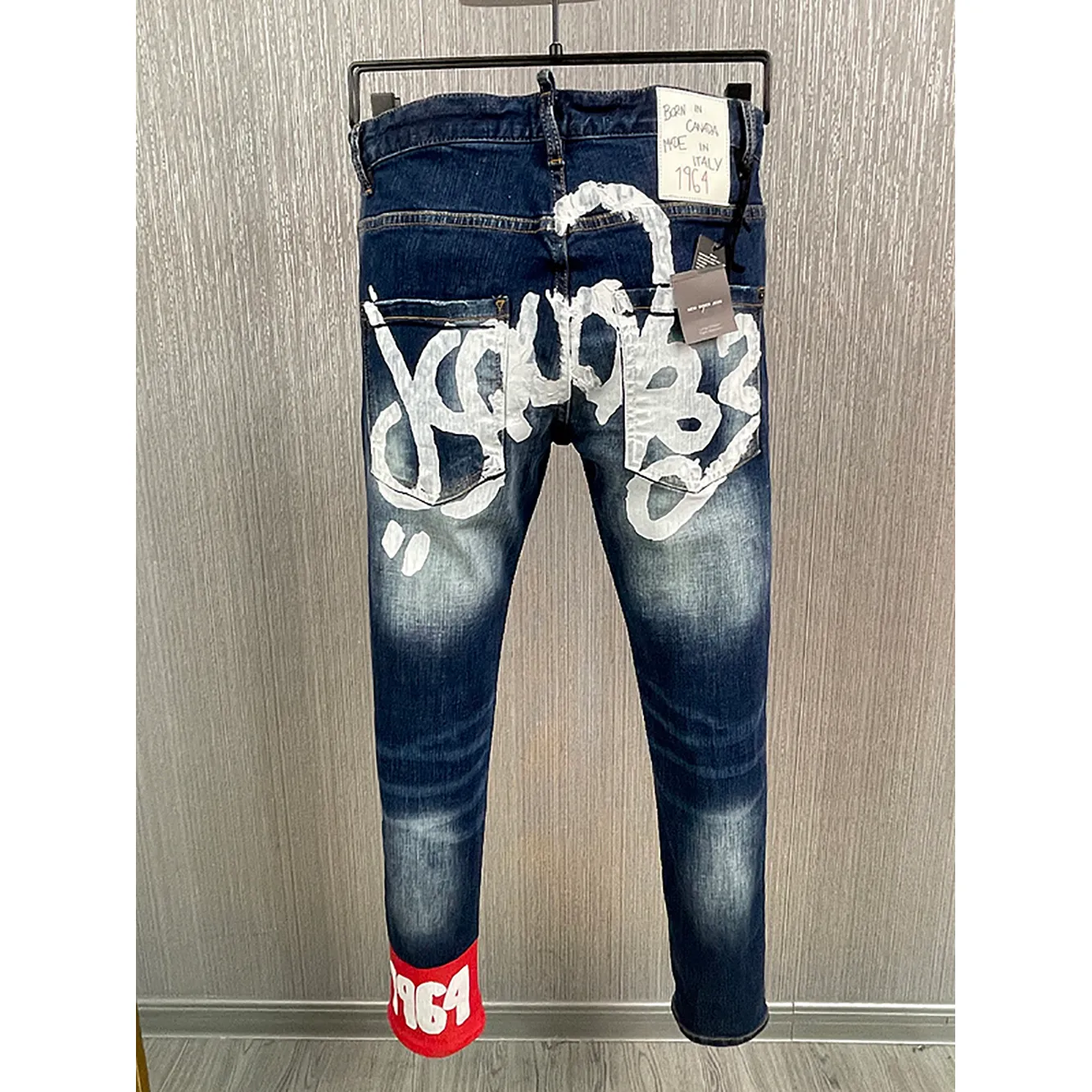 2024 nuovi uomini jeans foro azzurro grigio scuro Italia marca uomo pantaloni lunghi pantaloni streetwear denim skinny slim dritto biker Jean per ragazzi alta qualità 28-38 Biker Moto