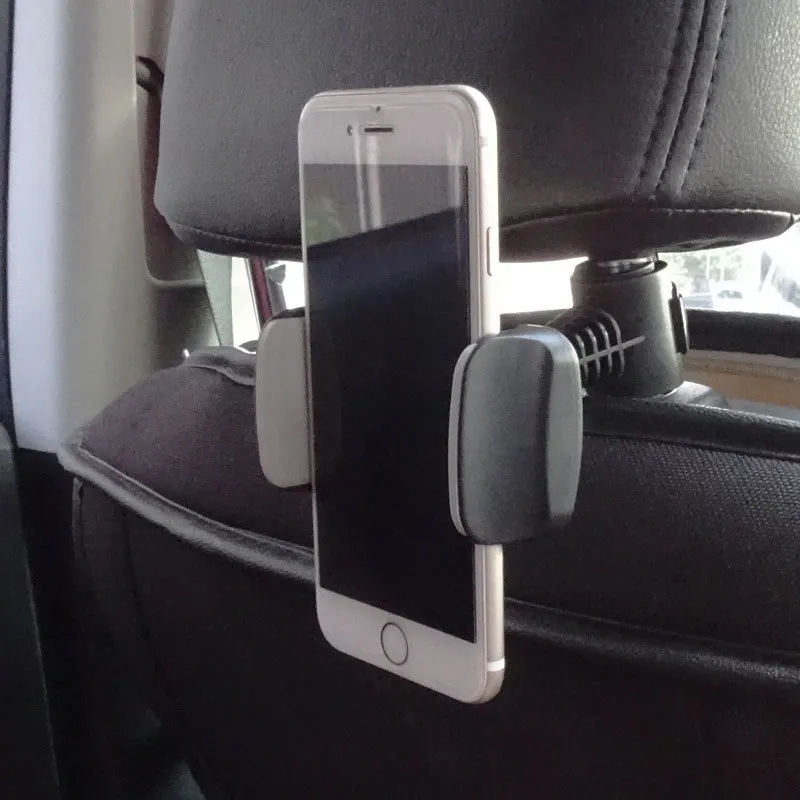 Support de Support d'appui-tête de siège arrière de voiture universel réglable à 360 degrés rotatif IPad téléphone portable support de montage noir dans la voiture