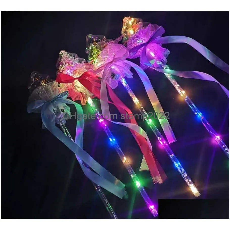 パーティーのお願いプリンセススターLED WAND -CLEARクリスマスツリーの点滅ライトスティックレイヴドレスアップドロップデリバリーホームガーデンDHS1K