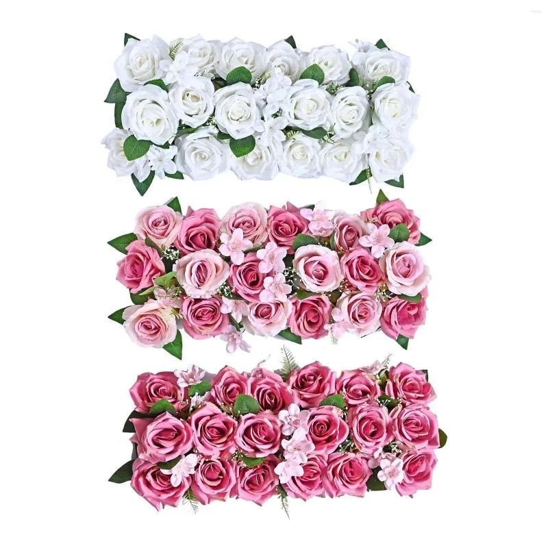 Decorative Flowers Wall Panels Decor Flower Arrangements Table Runner Artificial For Baby Shower Pography Party