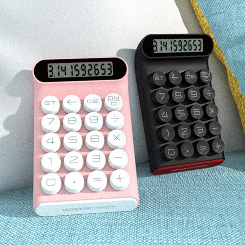 Calcolatrici Calcolatrice retrò DOT Tastiera meccanica COMPUTER PORTATILE 10DIGIT LCD Display Financial Office Fashion Calcolatrice semplice