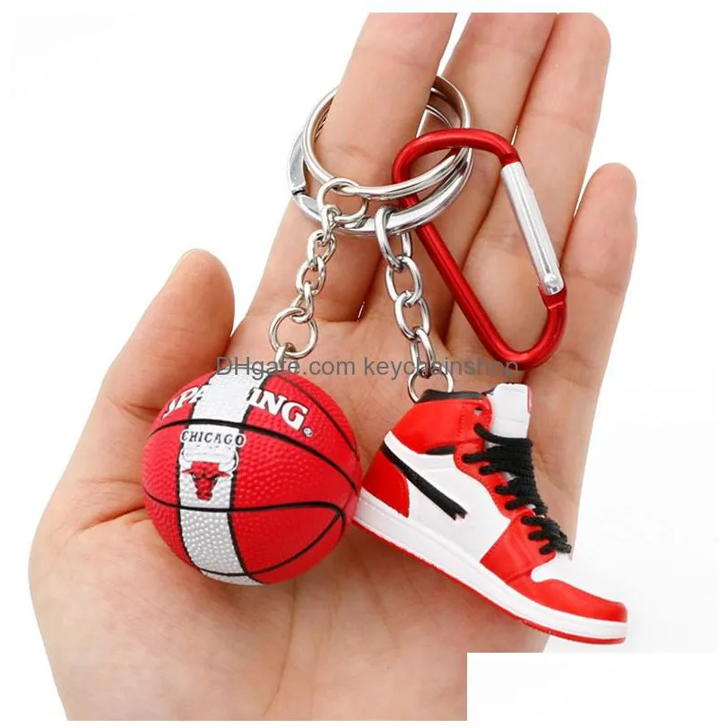 fashion 100 styles 3d basketball shoes keychain stereoscopic sneakers key chain mini sport shoe keyring bag pendant gift for men women boy
