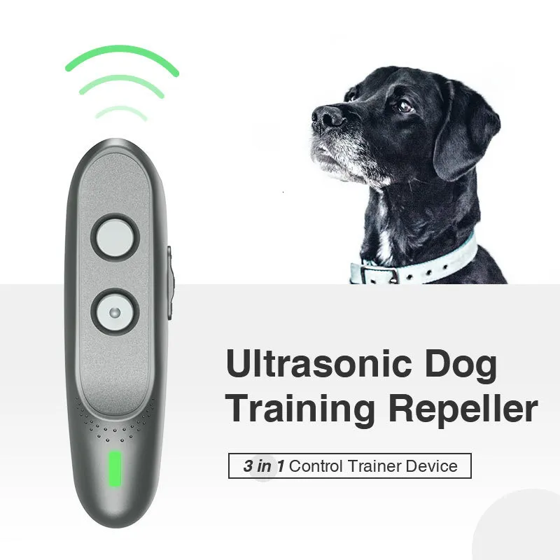 Obroże dla psów smycze est przeciw szczekanie zatrzymanie kołnierza obroży ultradźwiękowej Odstraszacza Psy Pus Pet Device 230628