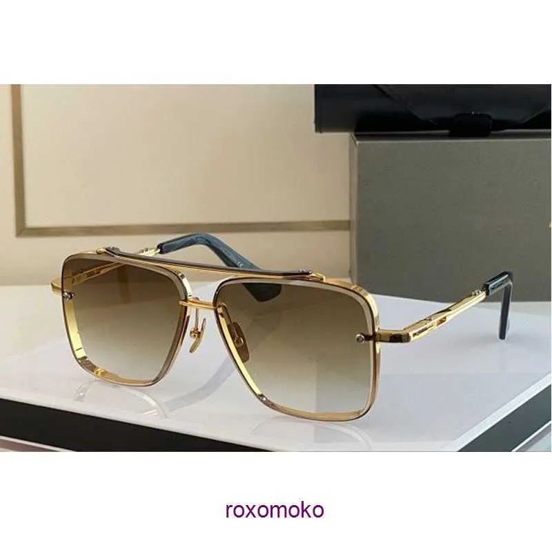 2023 Óculos de sol vintage quadrados Óculos de sol femininos Designer de moda Shades Luxo Golden Frame UV400 Gradient Mach Six DITA YZ3K LBLK