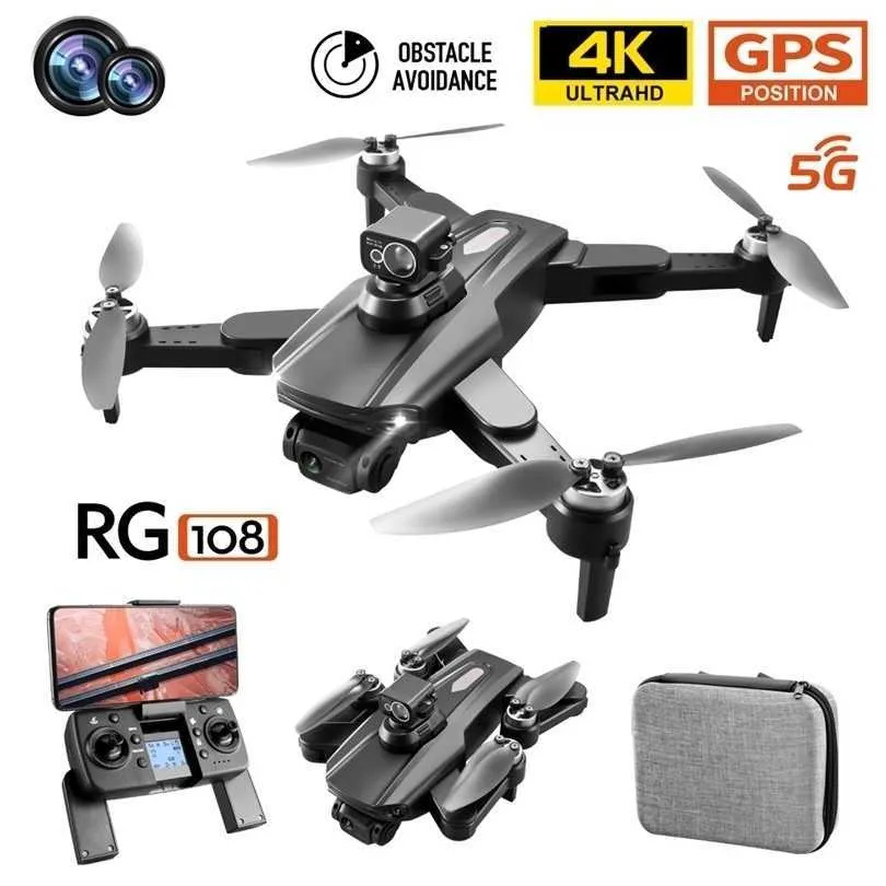 지능형 Uav 드론 RG108 GPS 4K 전문 듀얼 HD 카메라 FPV 공중 Pography 브러시리스 모터 Foldable Quadcopter