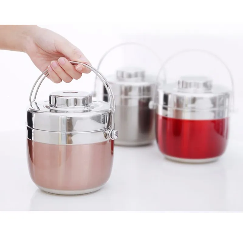 Boîtes à Bento Boîte En Acier Inoxydable Anti-Fuite Portable Vide Déjeuner Conteneur De Stockage Des Aliments Pot À Soupe 12 Heures Thermos Isolés 230627