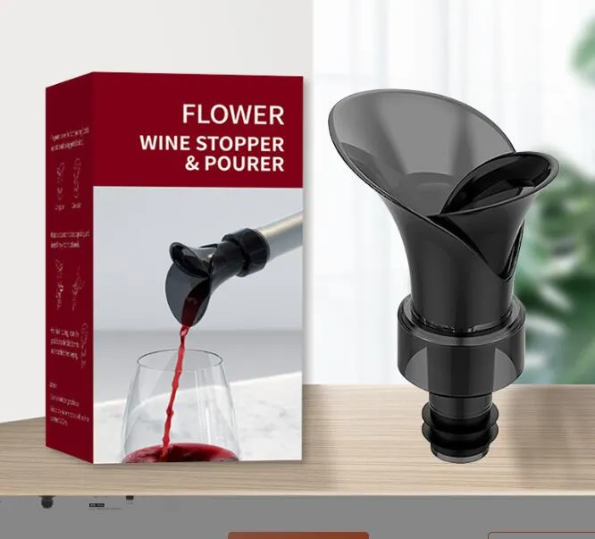 Barverktyg två i Onee Fresh Kee Flower Wine Stopper och Pourer Design Home Restaurant Party Drop Delivery OTVCZ