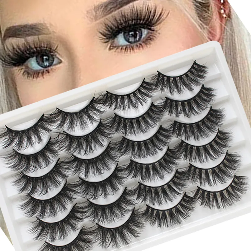 Накладные ресницы 51220Pairs Mink Lashes Fluffy Soft Wispy Natural Cross Наращивание ресниц Многоразовый макияж 230627