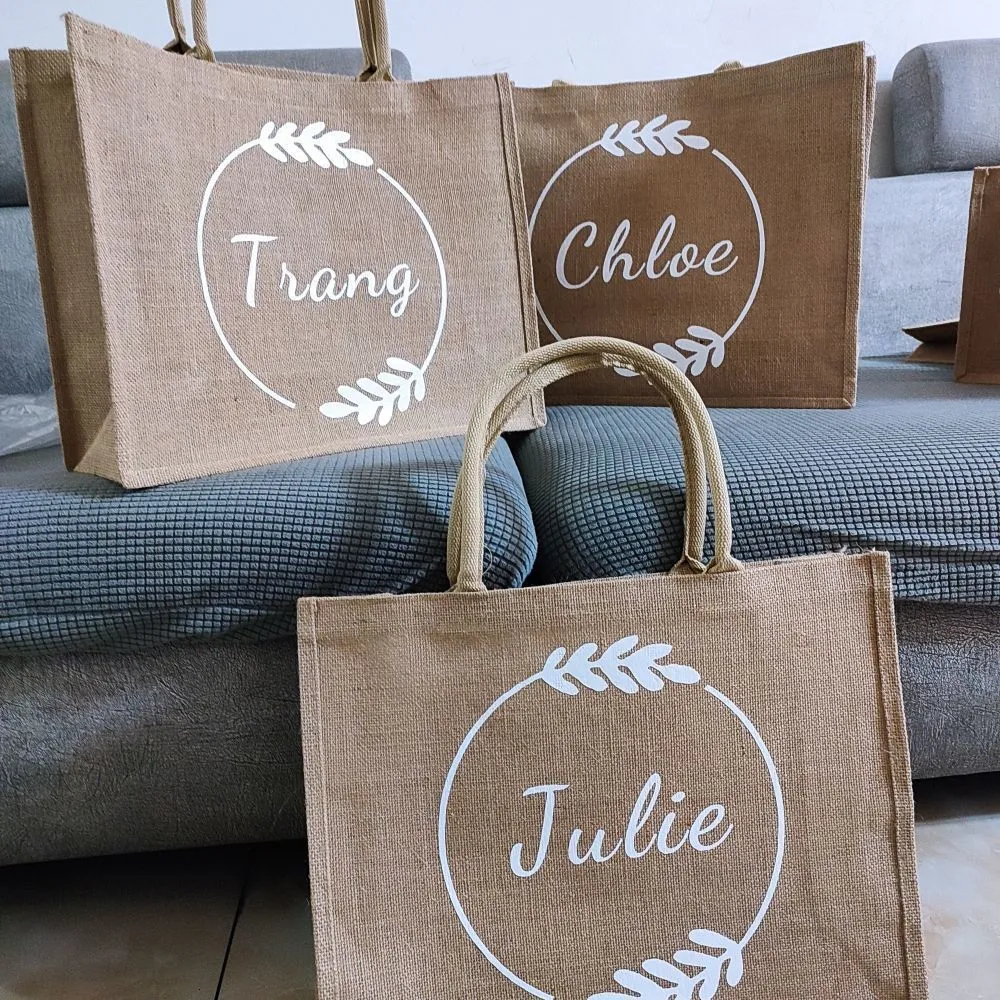 Personalized Beach Jute Tote Bag Reusable Burlap Bag Custom Wedding Party Decoration Bridesmaid Gifts From Dao10 12.48 DHgate.Com