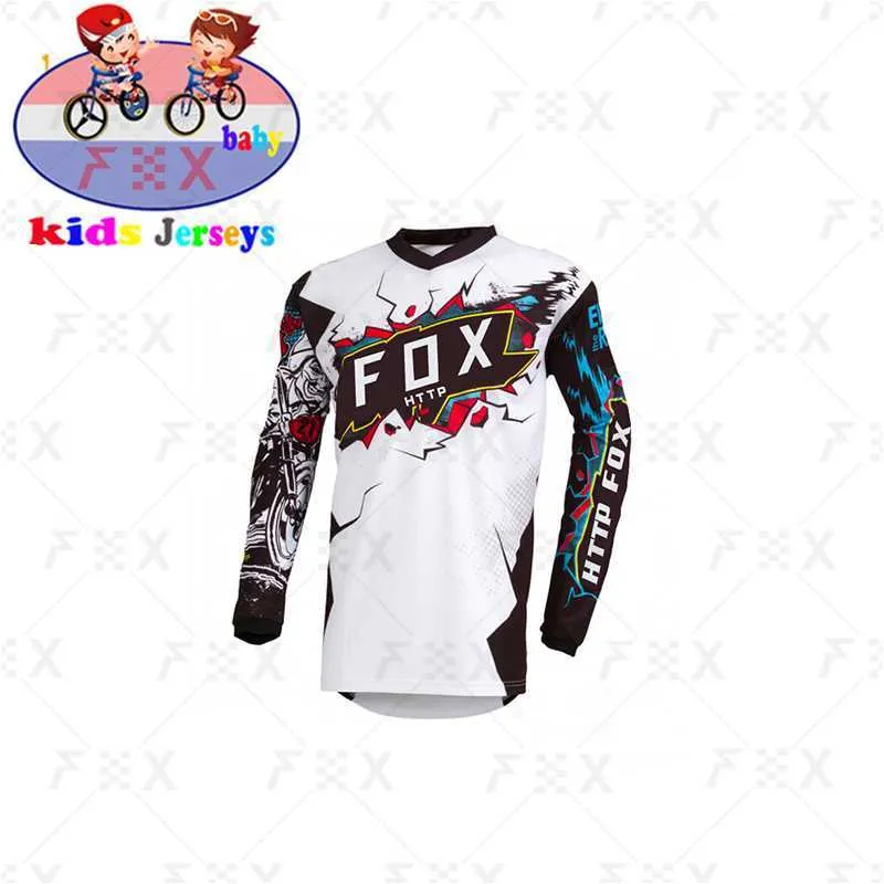 T-shirt da uomo Maglia da discesa a maniche lunghe per bambini off-road mountain bike bicicletta moto T-shirt da ciclismo per bambini Http fox Maglia da ciclismo MTB