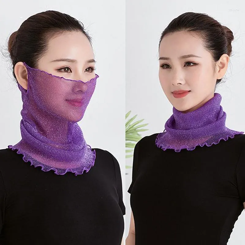 Scarves Fashion Women Spring Summer Chiffon Neck Collar Scarf Thin Sunscreen Variety Hanging Ear Veil Anti-UV Mask Pullover