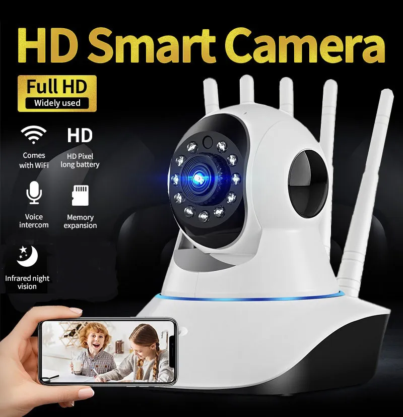 1080P HD Wi-Fi IP Security Camera – Indoor/Outdoor, Night Vision, Waterproof, Baby Monitor