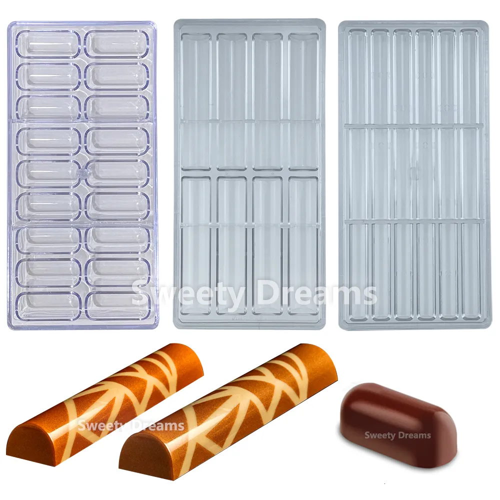 Moules de cuisson 3D Cylindre Bâton Polycarbonate Barre De Chocolat Moules Forme pour Boulangerie Moule De Cuisson Pâtisserie Bonbons Gâteau Outils 230627