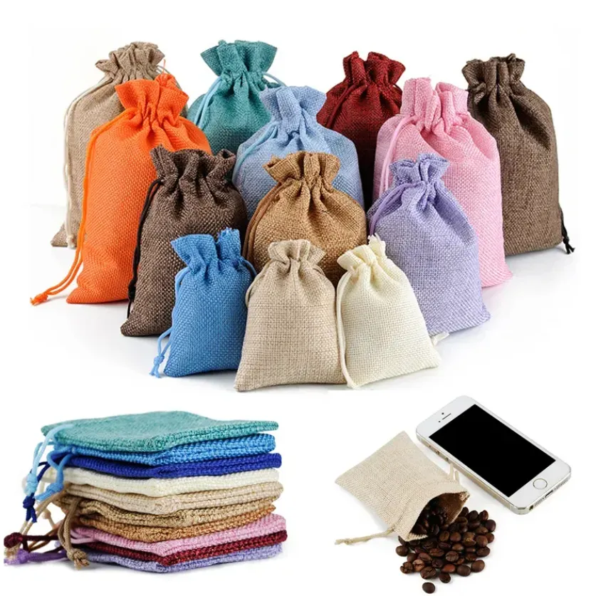 Jute string bags sale