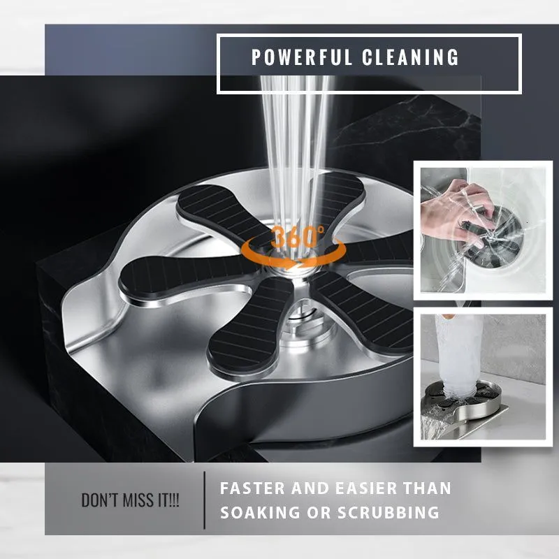 Lavabicchieri Automatico Per Lavandino - Sciacquatrice A Getto Con 11 Ugelli, Acciaio Inox - Foto 4