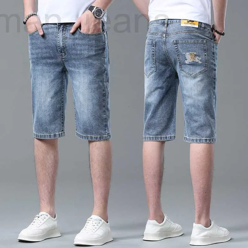 Designer de jeans pour hommes 2023 Summer New Jeans, Shorts, Brand Light Luxury Middle Pants, Capris, Elastic Small Straight Through 8FW9