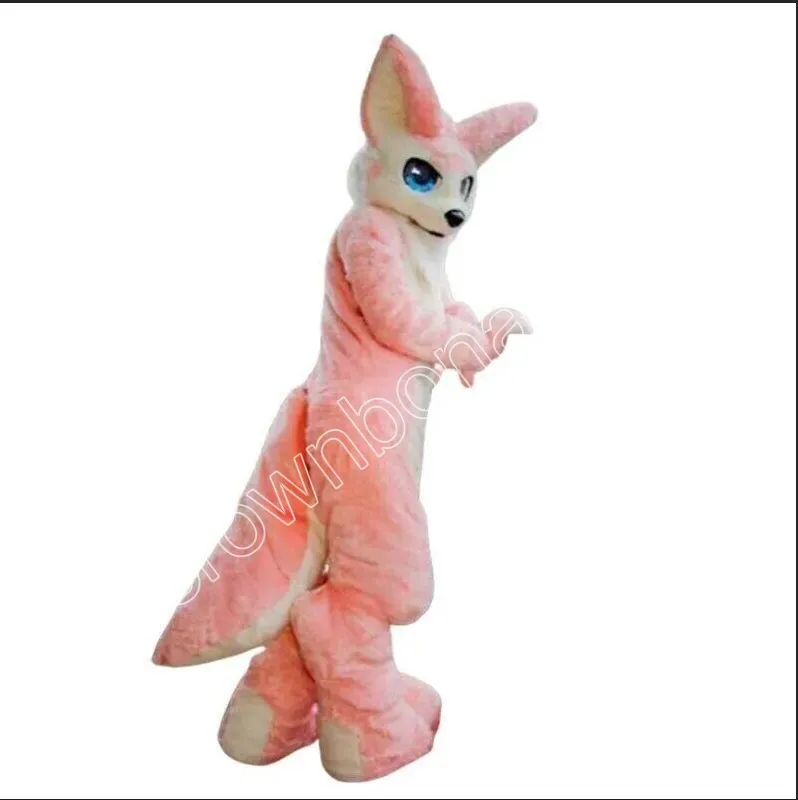 Fox rosa chiaro nuovo mascotte Dog Animal Animal Halloween Christmas Large Event Show Costume