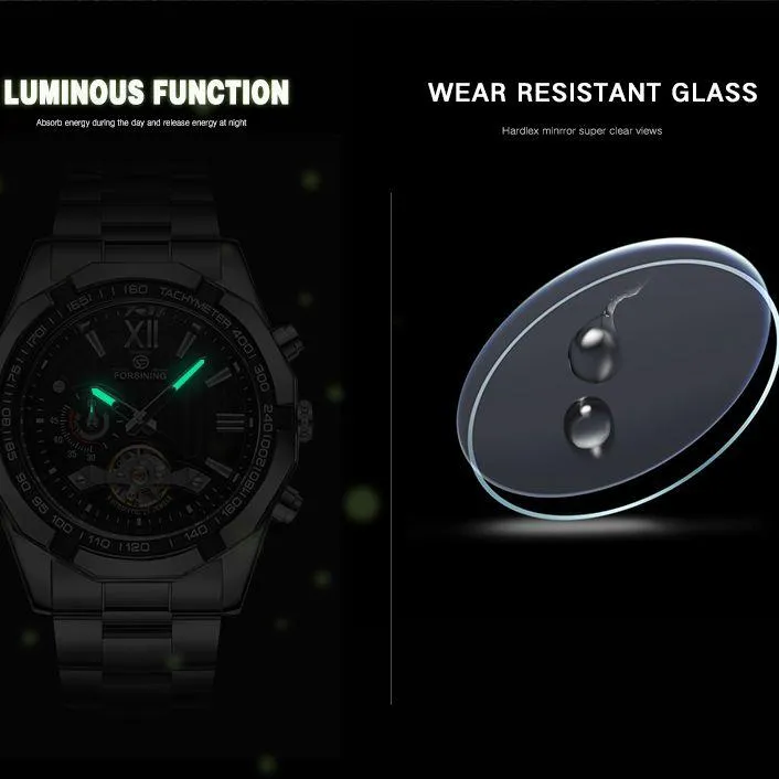 メンズツアービリオン時計ファッション自動メカニカルリストウォッチウォータープルーフスポーツビッグダイヤルマン腕時計