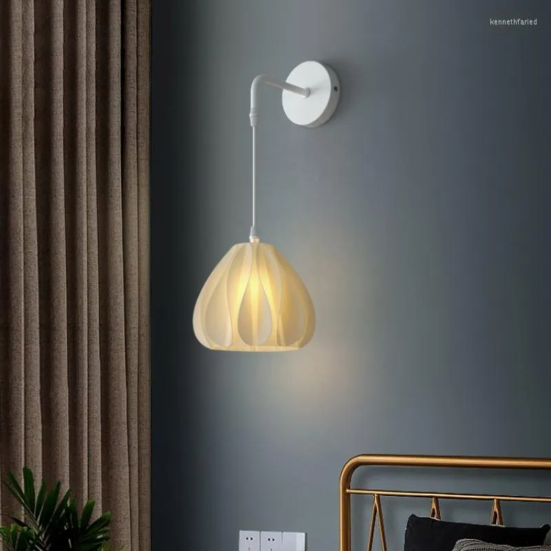 Luminárias pendentes Wabi-sabi vento luzes de teto quarto cama luz interruptor de três cores decoração multi-cena adequado para parede