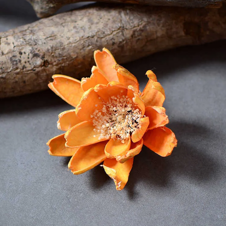 Flores secas 3 peças/8-10cm enxerto artesanal cabeça de flor materiais naturais eternos para festa de casamento acessórios de decoração para casa