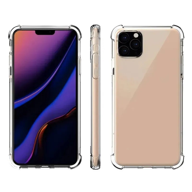 جراب هاتف شفاف مقاوم للصدمات لهاتف iPhone 15 14 Plus 13 12 11 Pro Max X XS XR Samsung S24 S23 S22 غطاء شفاف من السيليكون TPU شديد النعومة