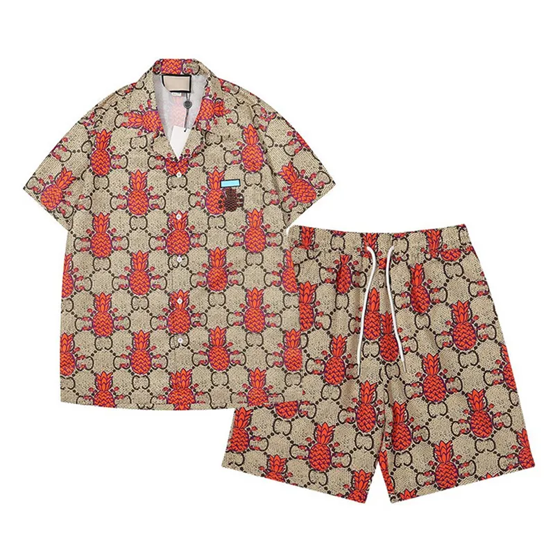 LUXURY Designer Shirts Mens Fashion Geometric print bowling shirt Hawaii Floral Casual Shirt Men Slim Fit Short Sleeve Dress