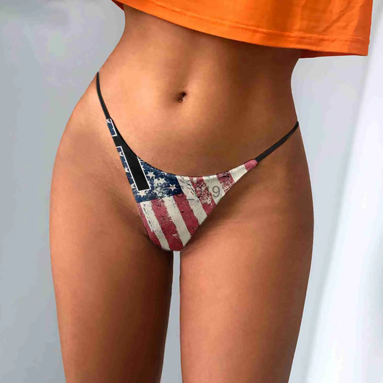Slips Höschen USA Flagge Gedruckt Frauen Bikini Tangas Slips Für Unabhängigkeitstag Party Sexy G-strings Niedrige Taille Höschen Unterwäsche dessous x0625