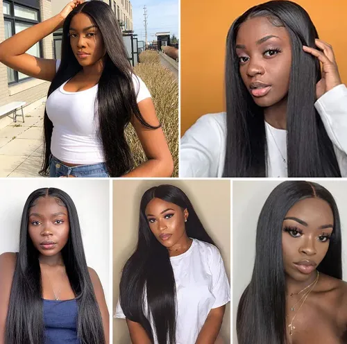 13X4 13X6 HD Transparent Lace Frontal Wig Brazilian Straight Lace Front Wigs Glueless 4X4 Lace Closure Wig Human Hair PrePlucked