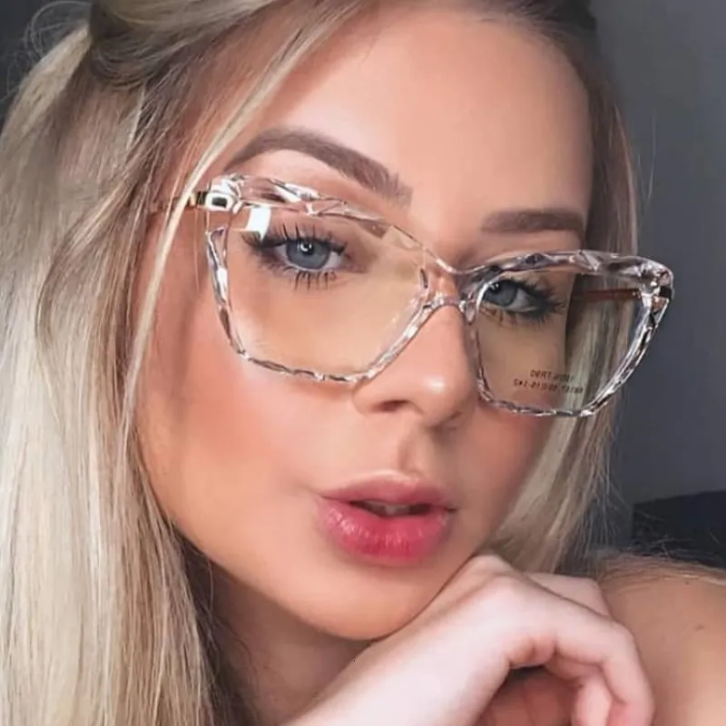 Eyeglass Frame Women Cat Eye Glasses Vintage Transparent Sexy Fake Trending Style Brand Design Optical Spectacle Frames Feminino 230628