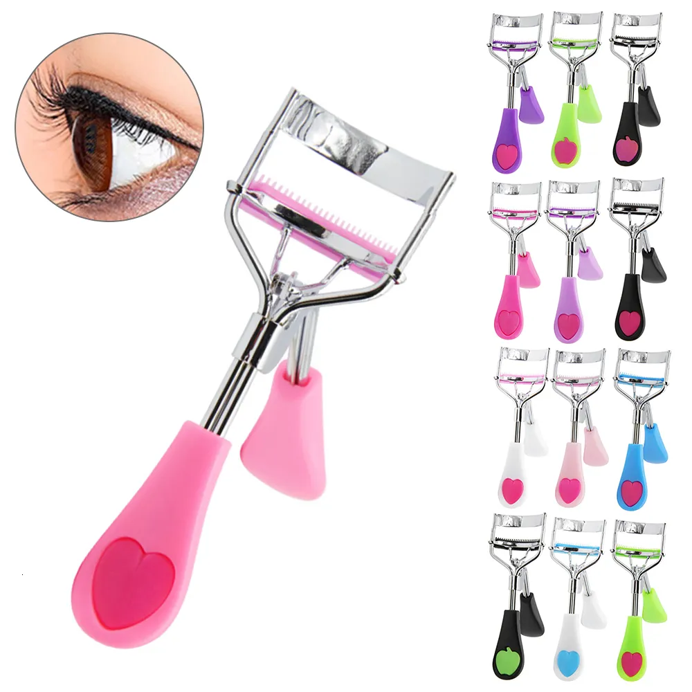 Recourbe-cils 1PCS Lady Professional Pêche Coeur Poignée Avec Peigne Clip Pince À Épiler Bigoudi Maquillage pour les femmes Cosmétiques 230627