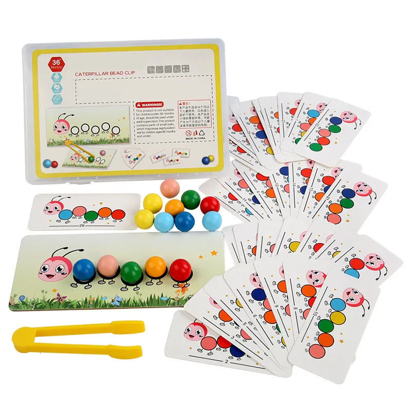 Other Toys Wooden Clip Beads Games Montessori Color Matching Parish Learning Set Fine Movement Training Educational For Children 230627