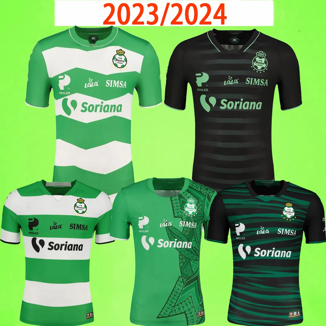 2023 2024 Club Santos Laguna Soccer Jerseys 23 24 Inicio Verde Blanco