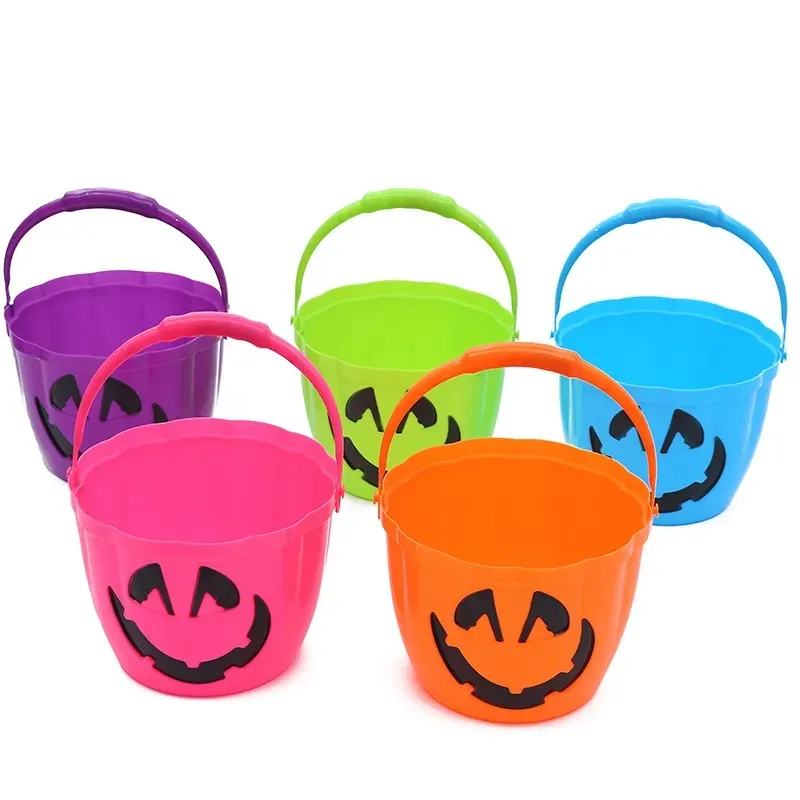 Halloween LED Portable citrouille panier coloré enfants bonbons jouet stockage seaux Hallowmas fête décoration