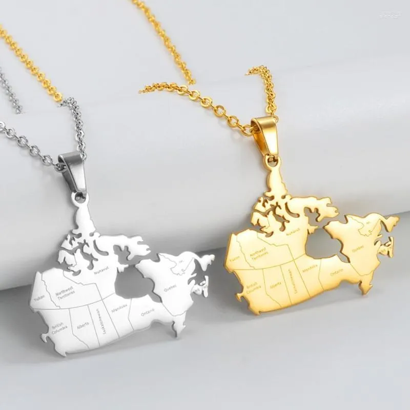 Pendant Necklaces Anniyo Canada Map For Women Men Jewelry Country Maps Of Canadian Chains #317601