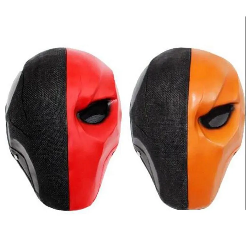 arrow deathstroke cosplay mask - terminator resin full-face halloween masquerade costume prop with death knell design