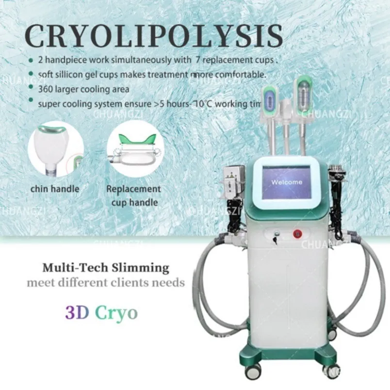 Attrezzatura RF Nuovo prodotto Articoli di bellezza 360 Cryo Therapy 4 Maniglie 40k Cavitazione Vacuum RF Fat Body Cooling Freeze Macchina per liposuzione