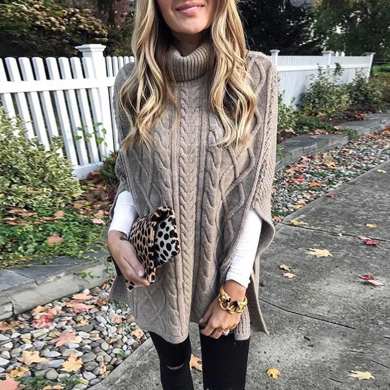 Chunky sleeveless deals turtleneck sweater