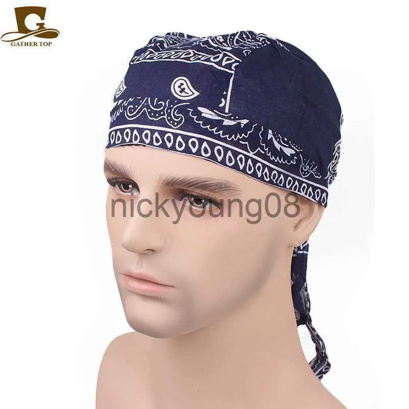 Bandana Nieuwe Mode Vrouwen Mannen Katoen Skull Caps Paisley Bandana Hoofddeksels Unisex Fiets Hoed durag do rag Cap haaraccessoires x0628