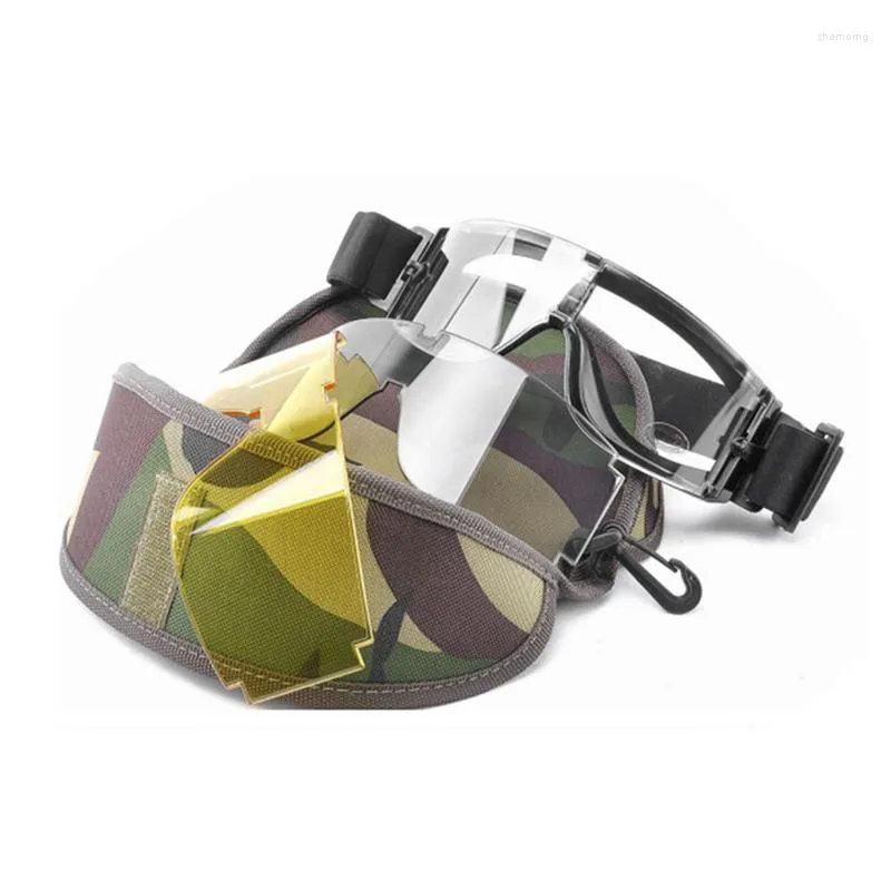 Lunettes de plein air lunettes 3 lentilles coupe-vent anti-poussière Motocross lunettes de moto CS Paintball Protection de sécurité pour le cyclisme