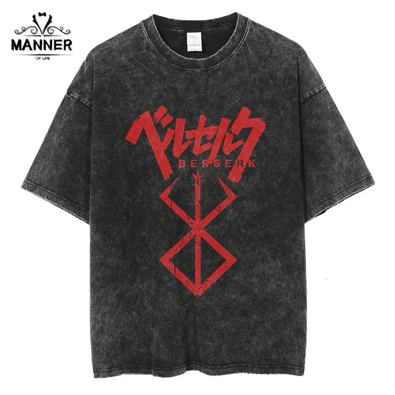 Pooyikoi Mens Y2K 90s Berserk Shirt Vintage Shirts Animation