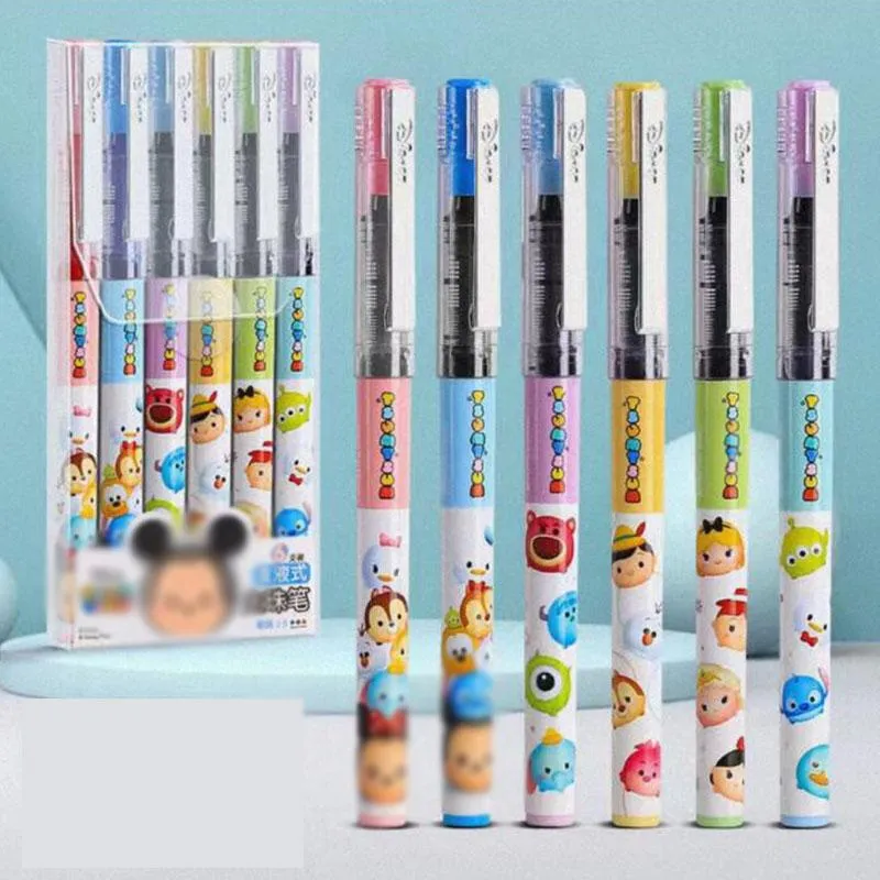 Pens 36 PCS/Lot Yaratıcı Fare Düz Sıvı Jel Kalem Sevimli 0.5mm İmza Pens Promosyon Hediye Kırtasiye Okul Malzemeleri